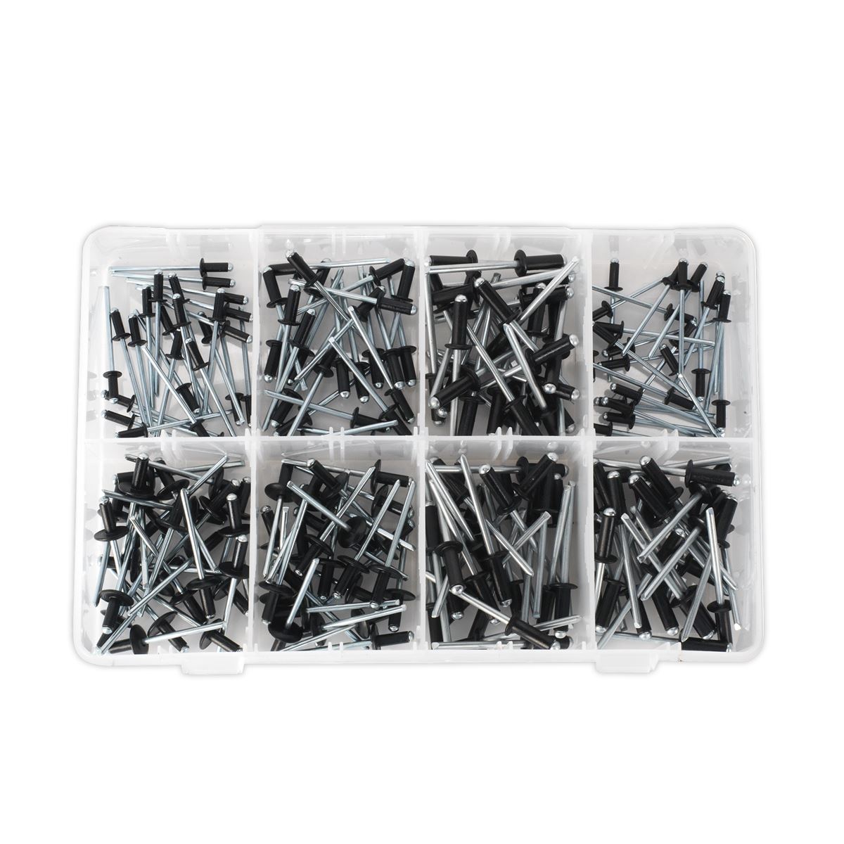 Sealey Rivet Assortment 200pc Black Anodised AB074BR