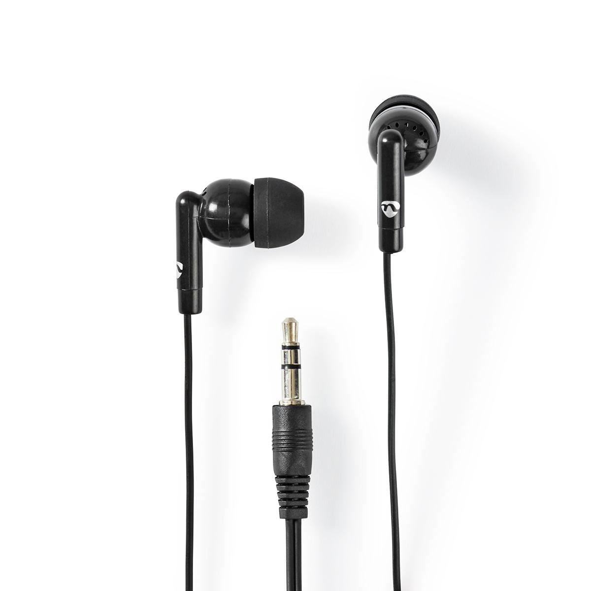 Nedis Wired Headphones 1.2m Round Cable In-Ear Black - HPWD1000BK