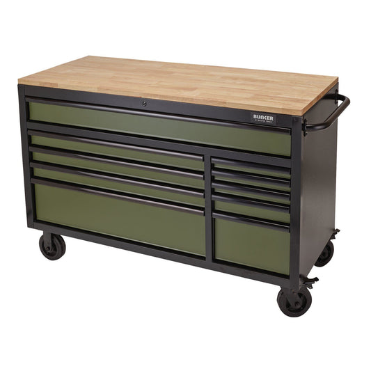 Draper 56" 10 Drawer Trolley Green B100-56GR - 08236
