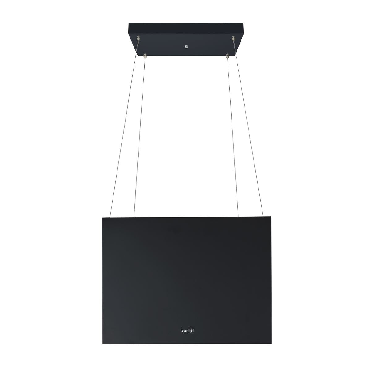 Baridi Square Island Cooker Hood 40cm - Black DH109