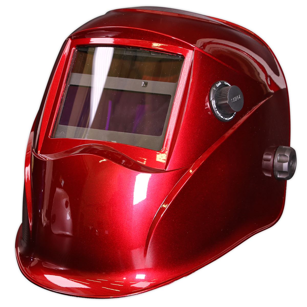 Sealey Welding Helmet Auto Darkening - Shade 9-13 - Red PWH612