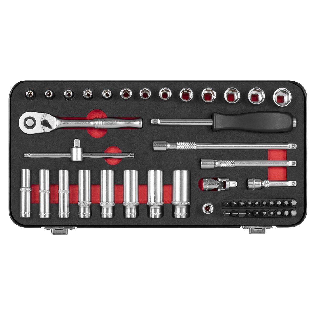 Sealey Socket Set 49pc 1/4"Sq Drive Premier Platinum Series AK7920
