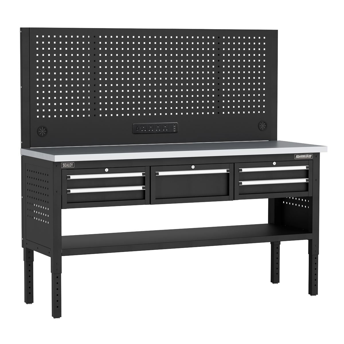Sealey Superline Modular Workbench with 5 Drawers Stainless Steel Worktop 1830mm