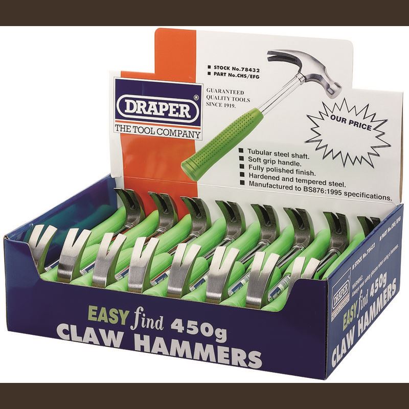 Draper Easy Find Claw Hammer (450g/16oz) CHS/EFG - 78432