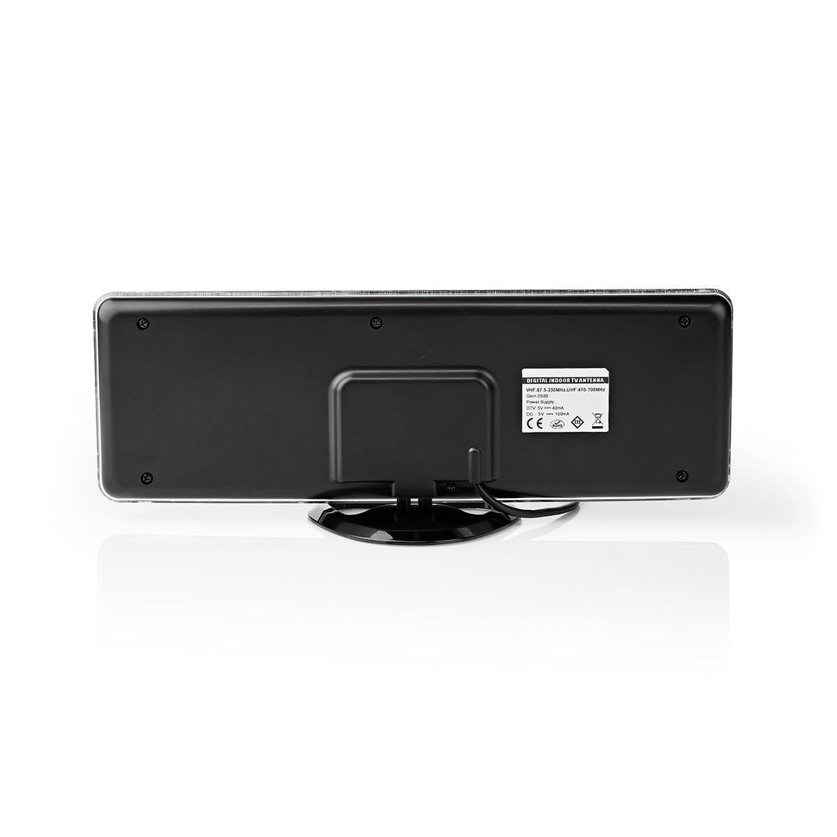 Nedis Indoor HDTV Antenna 0 to 25 km Gain 28dB FM/VHF/UHF Grey - ANIR2513GY700