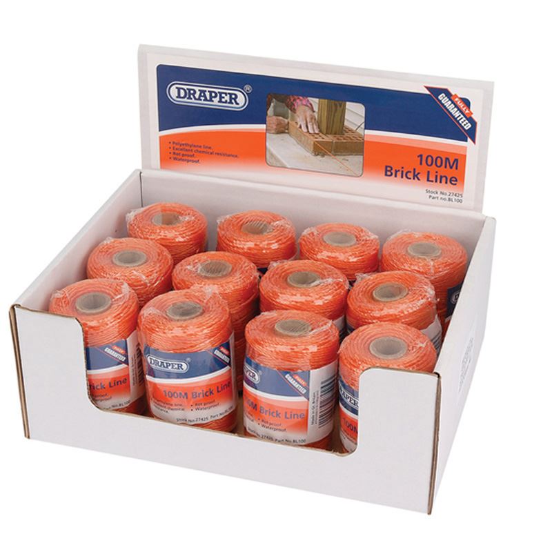 Draper Orange Propylene Brick Line (100M) BL100 - 27425