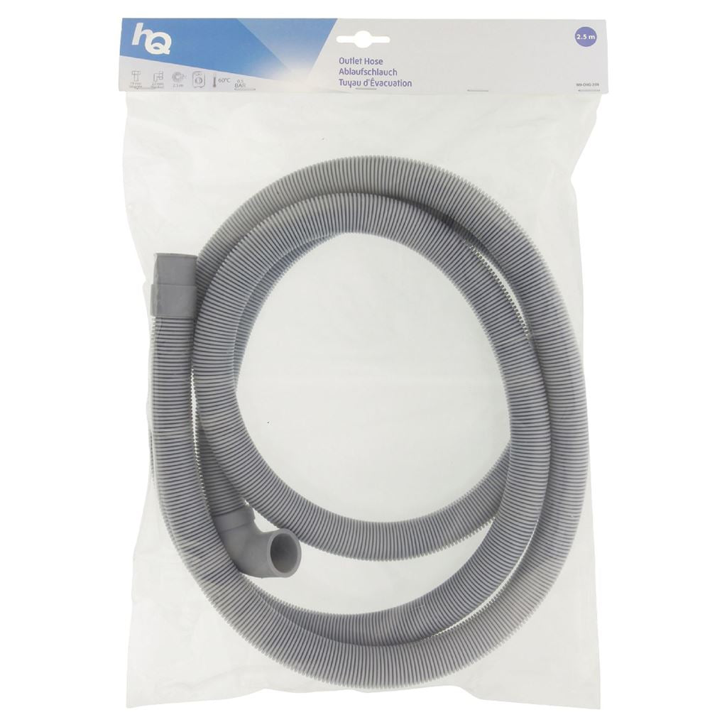 HQ Outlet hose 22mm hooked to 19mm straight 2.50 m - WAOH2219SHP25