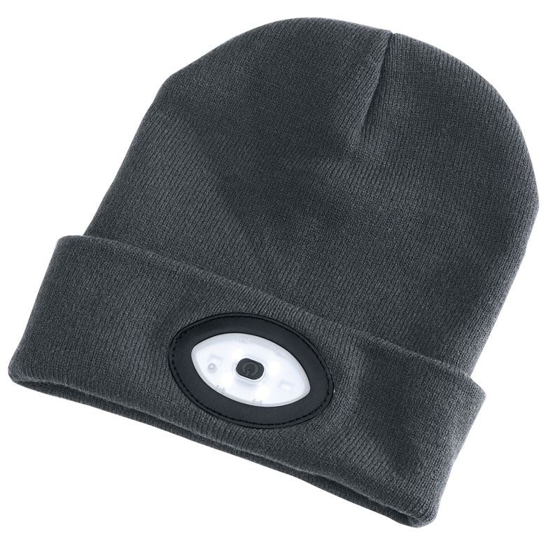 Draper Beanie Hat with 1W Rechargeable Torch - 100 Lumens (Grey, One Size) - 99522