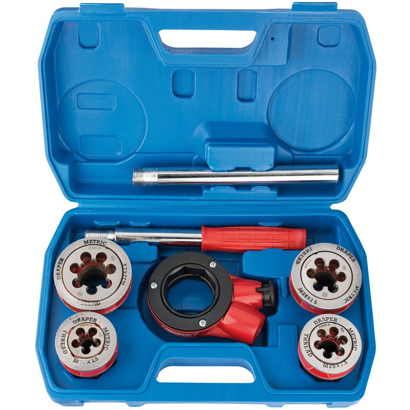 Draper 7 Piece Metric Plumbers Threading Ratchet Pipe Cutting Kit. 22496