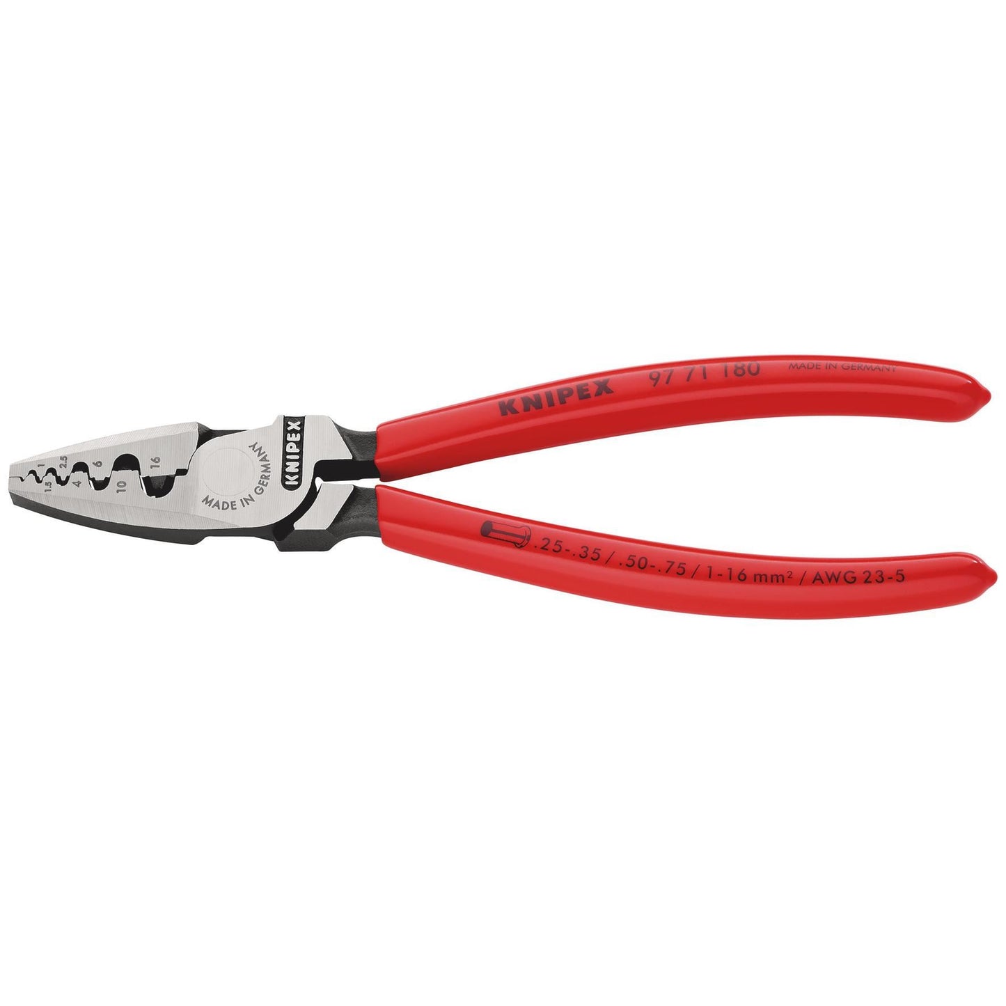 KNIPEX 97 71 180 SB Crimping Pliers for Wire Ferrules, 180mm