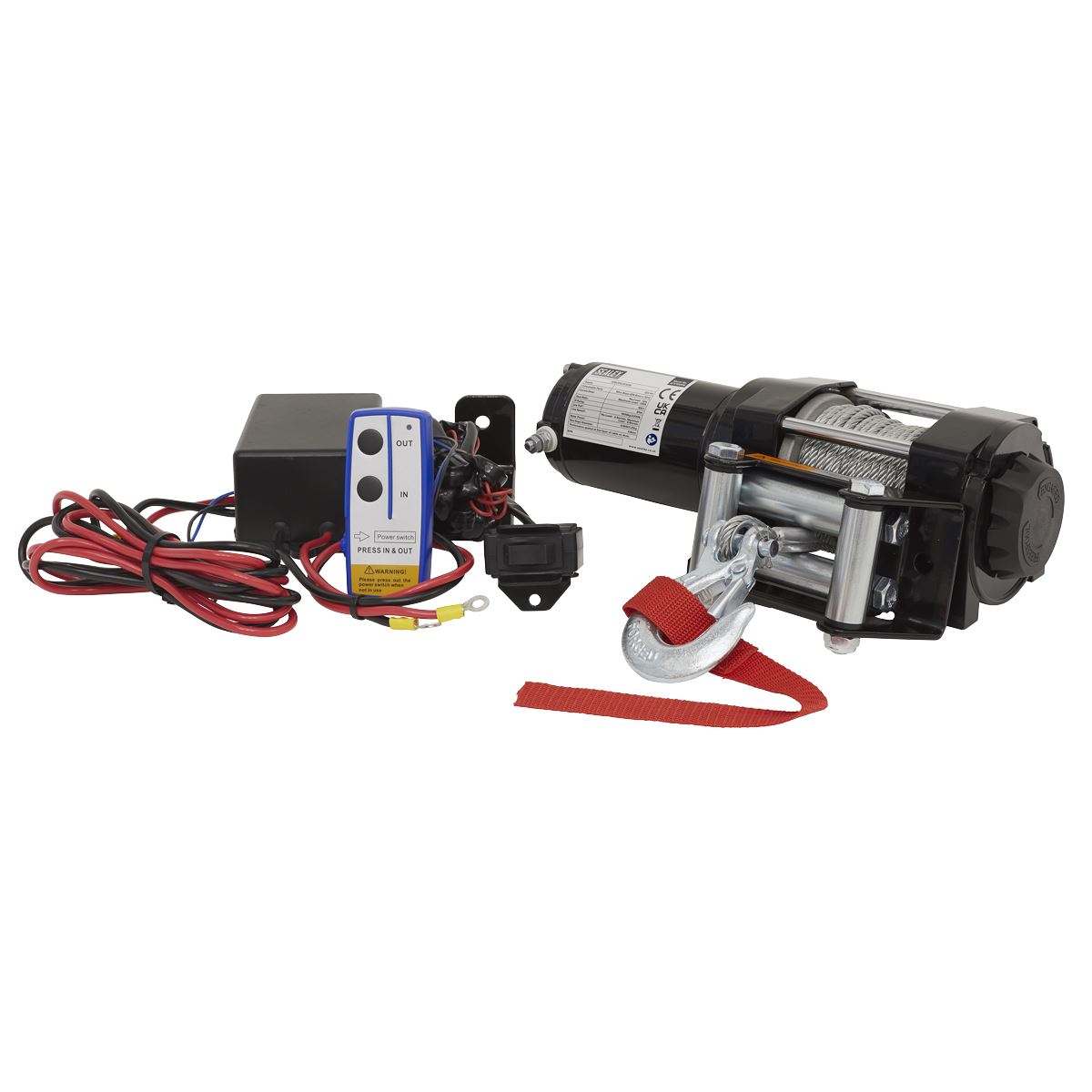 Sealey ATV Winch 1000kg Line Pull 12V ATV1000W