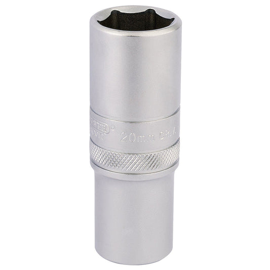 Draper Expert Quality Chrome 1/2" Square Drive 6 Point Metric Deep Socket - 20mm - 16652
