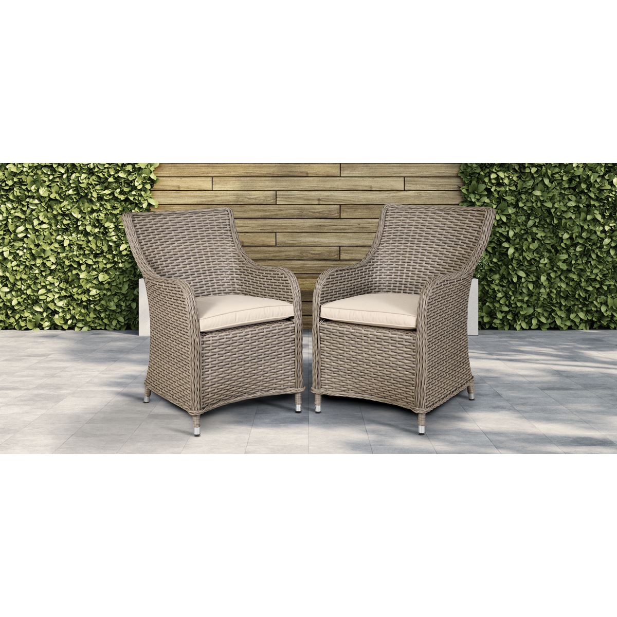 Sealey Dellonda Chester Rattan Wicker Garden Dining Chairs with Cushion, Brown DG64