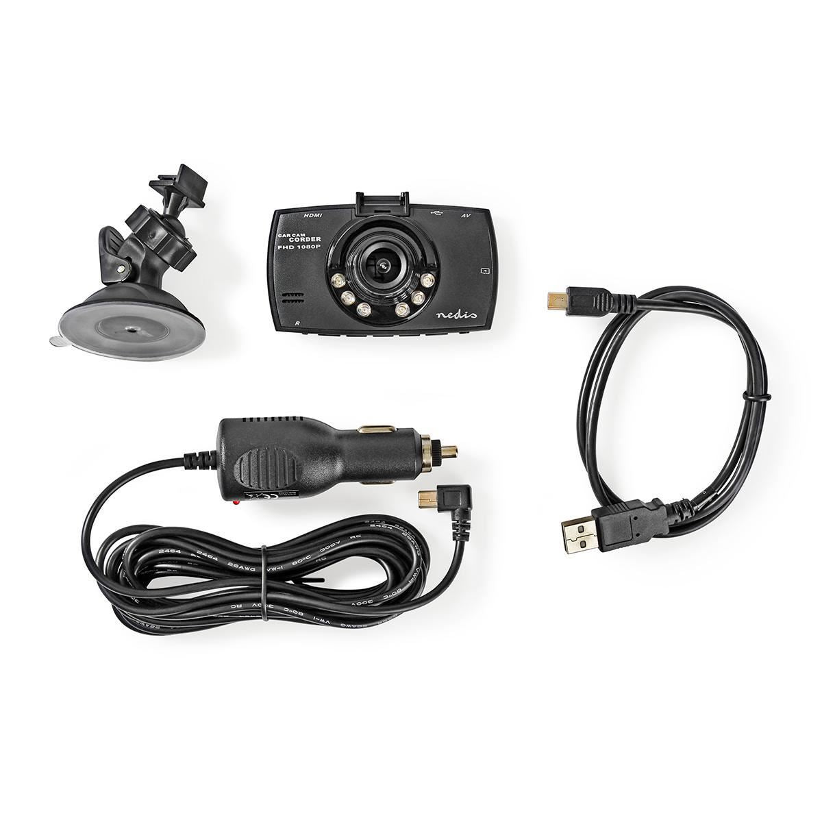 Nedis Dash Cam 1080p@30fps 12.0 MP 2.7" LCD Parking sensor Motion detection Dark - DCAM11BK