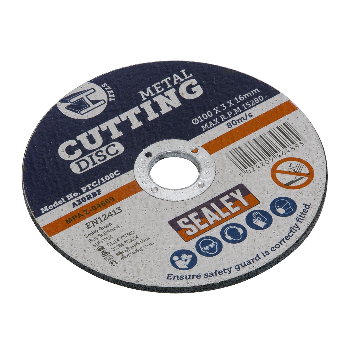 Sealey Cutting Disc 100 x 3mm 16mm Bore PTC/100C