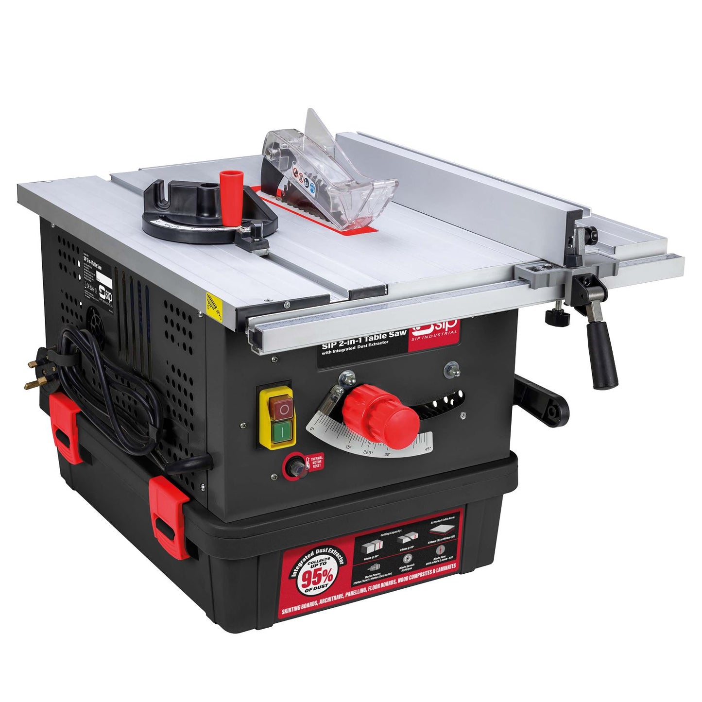 SIP Industrial 2-in-1 Table Saw with Integrated Dust Extractor