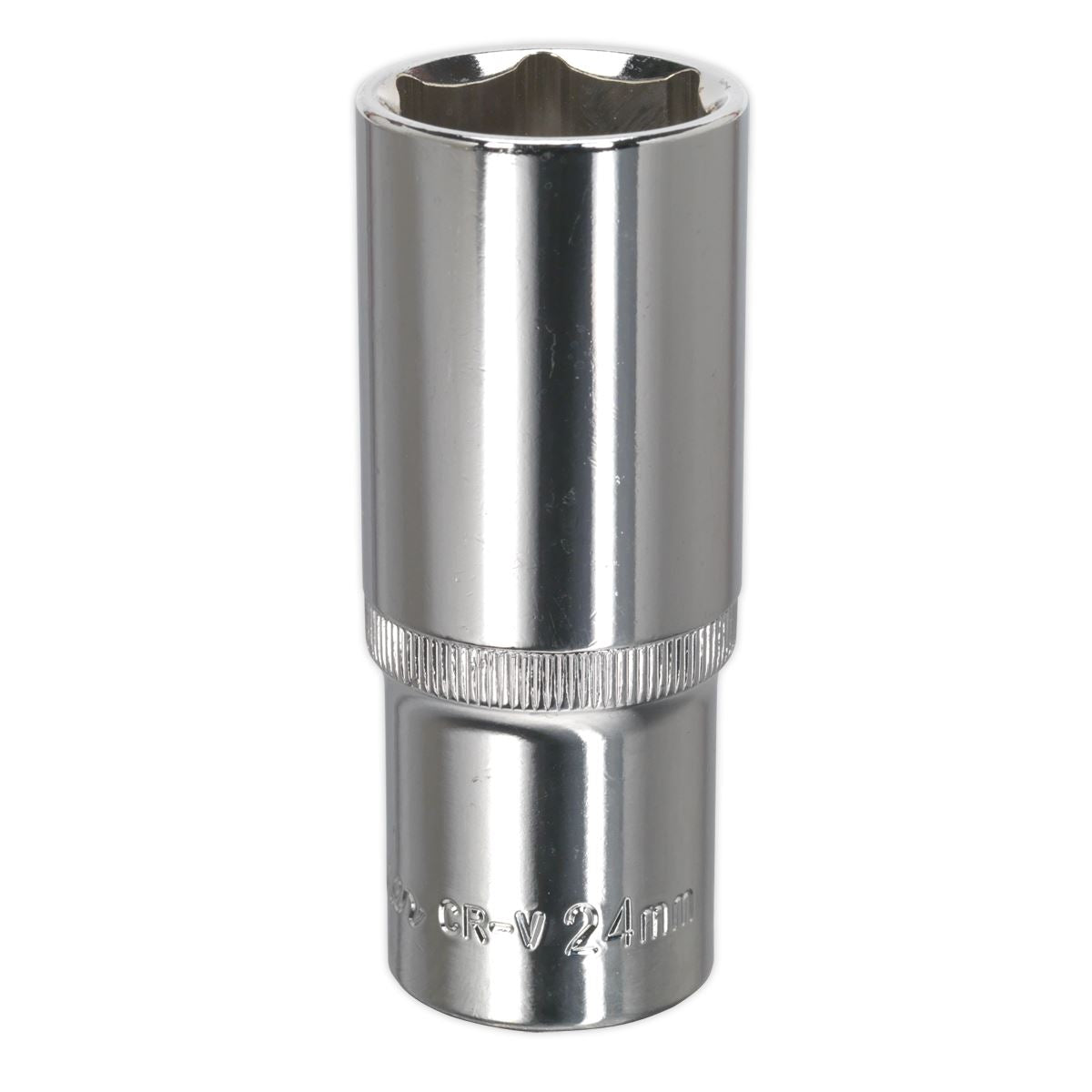 Sealey WallDrive Socket 24mm Deep 1/2"Sq Drive Fully Polished SP1224D