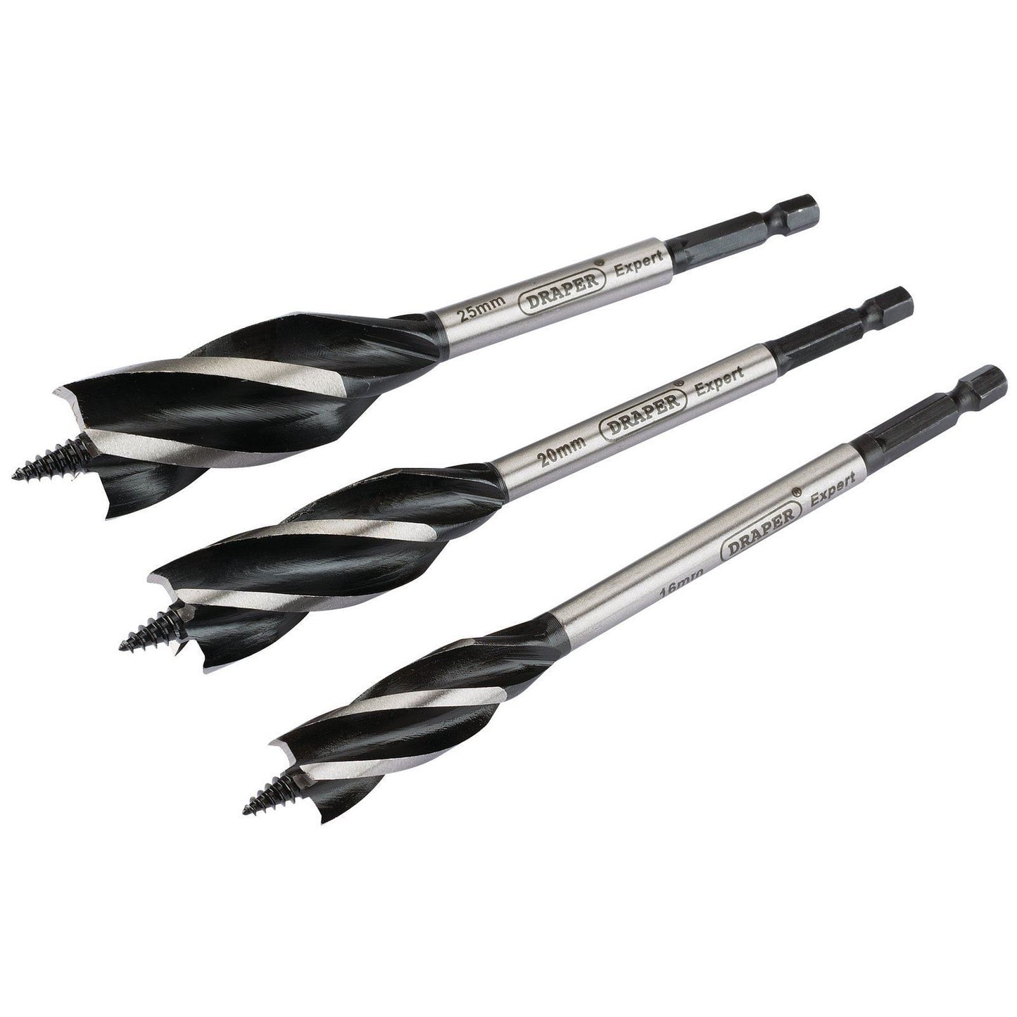 Draper Expert 54634 / 4 Fluted 165mm Auger Bit Set (3 Piece) AB4F/B New