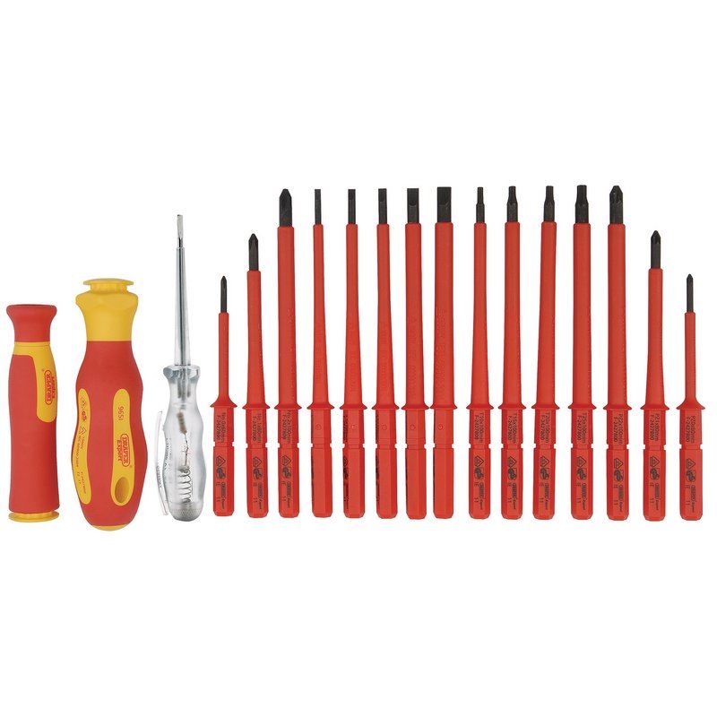 Draper 18 Pc VDE Insulated Interchangeable Blade Screwdriver Set Tool Roll 05776