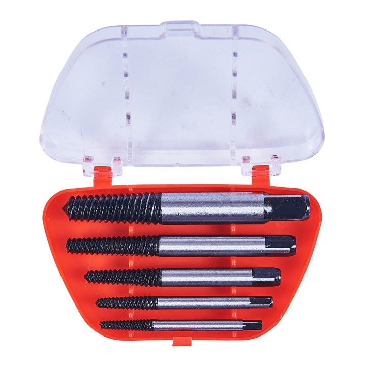 Amtech 5 Piece Screw Extractor Set & Storage Case Garage Site Workshop DIY - S0900