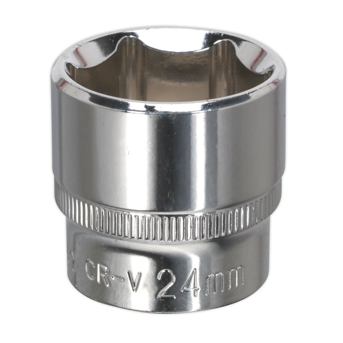 Sealey WallDrive Socket 24mm 3/8"Sq Drive Fully Polished SP3824