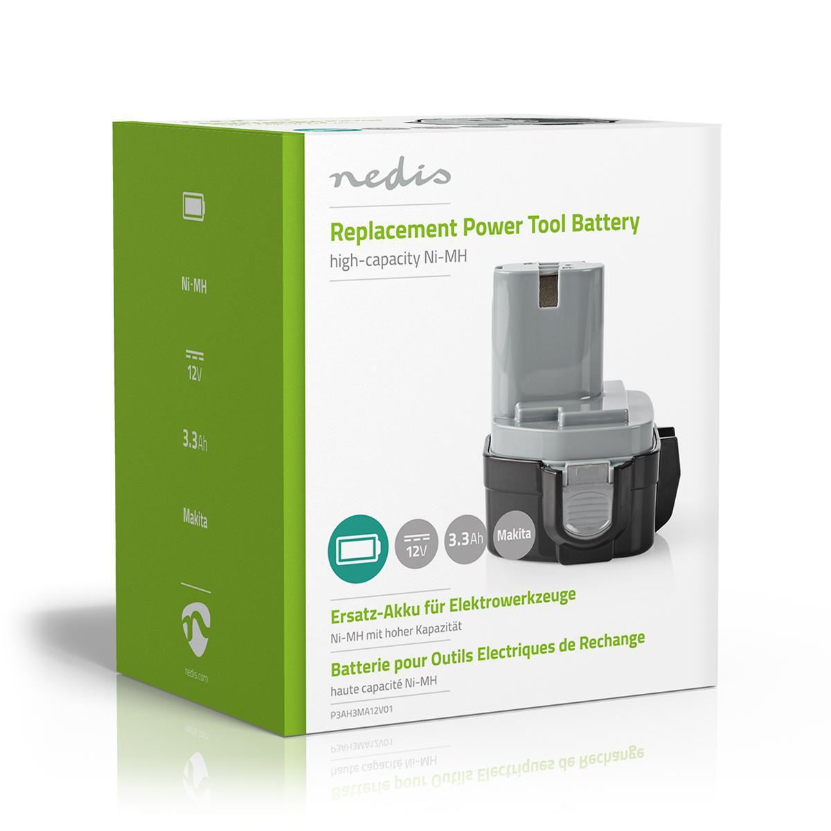 Nedis Power Tool Battery Ni-MH 12V 3.3Ah 39.6Wh Replacement for Makita