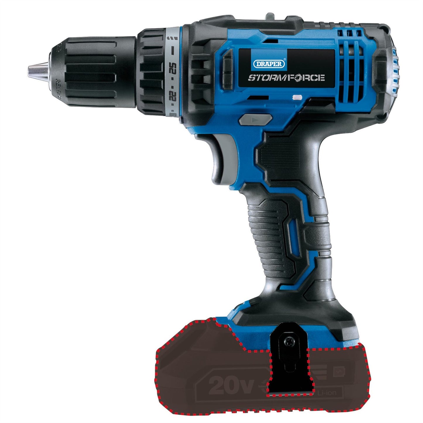 Draper Storm Force 20V Drill Driver (Sold Bare) - 89524