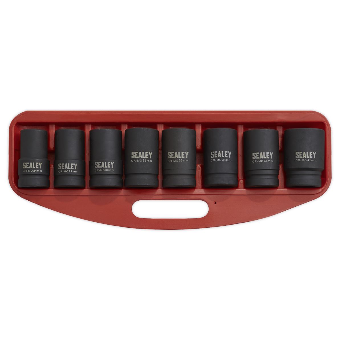 Sealey Impact Socket Set 8pc Deep 1"Sq Drive - Metric AK888M