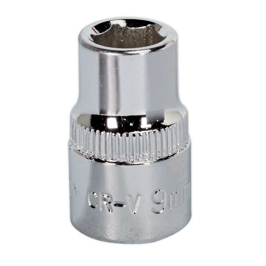 Sealey WallDrive Socket 9mm 3/8"Sq Drive Fully Polished SP3809