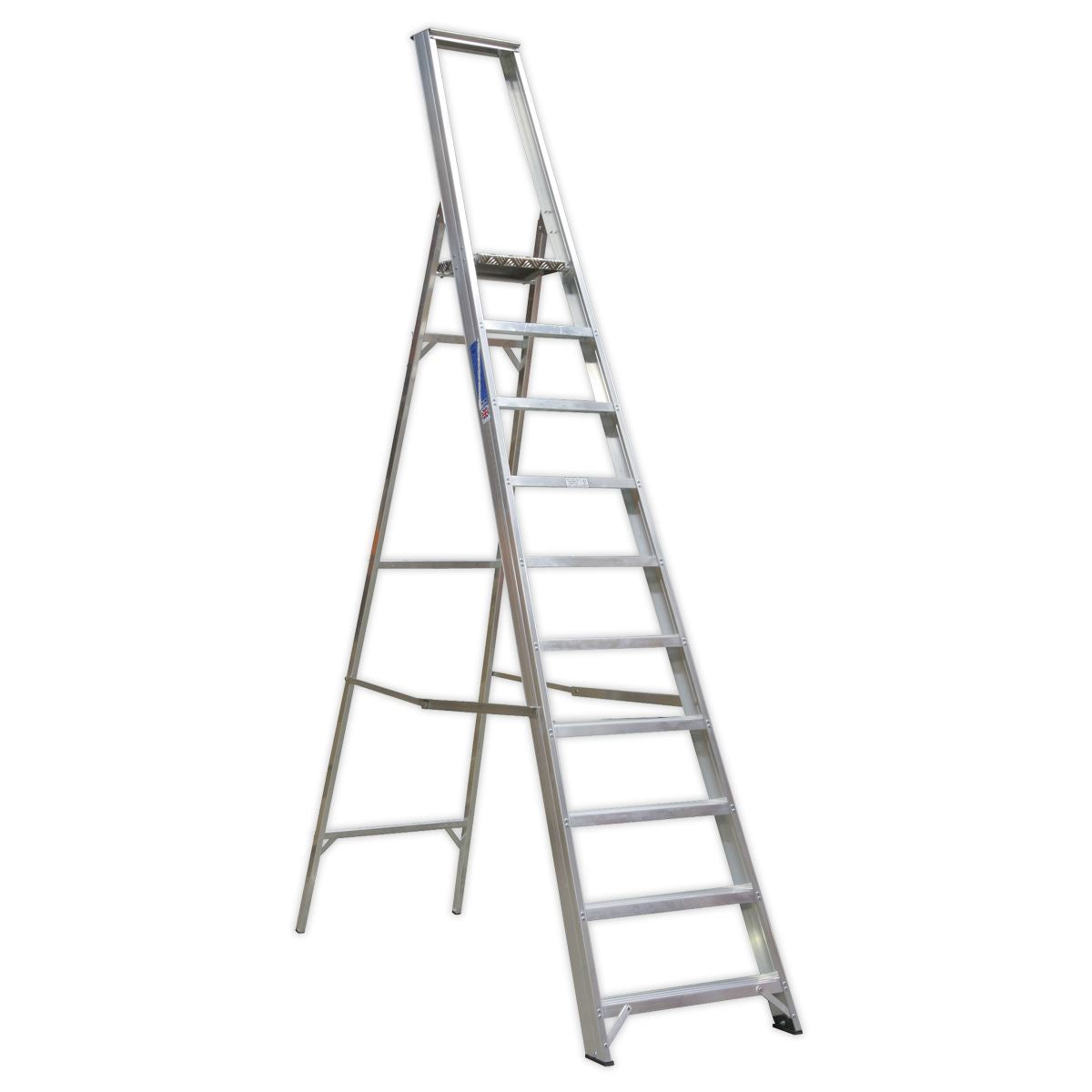 Sealey Aluminium Step Ladder 10-Tread Industrial BS 2037/1 AXL10