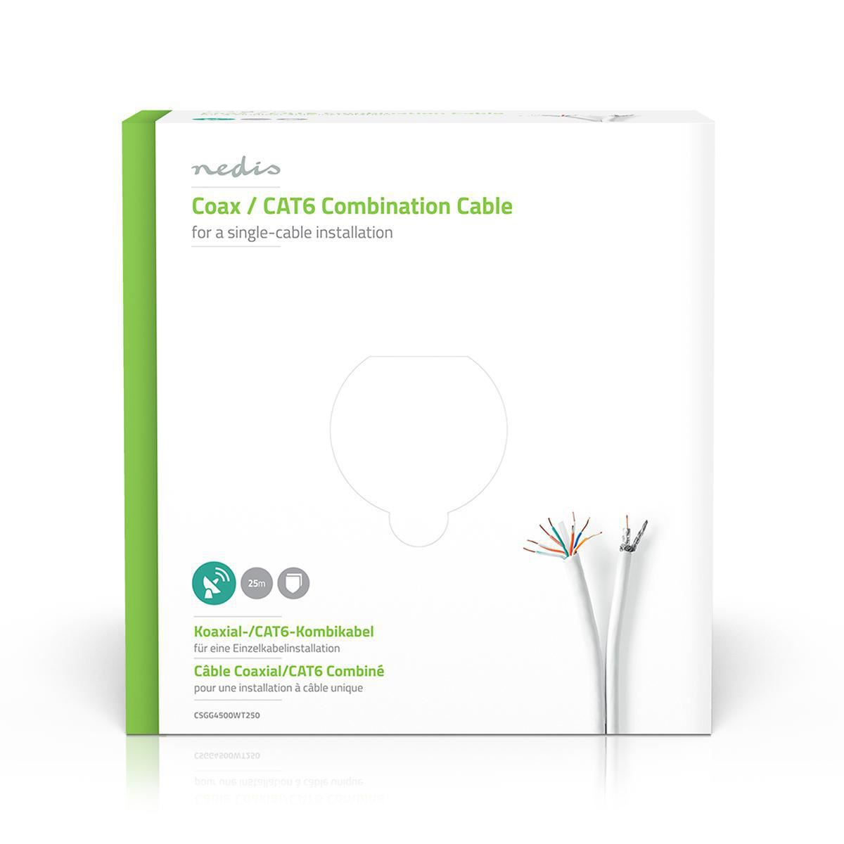 Nedis Coax/CAT6 Combination Cable 25m - CSGG4500WT250