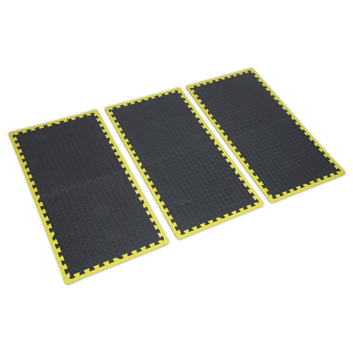 Sealey Interlocking Workshop Mat Set 1240x1825mm with Hi-Vis Edges MIC1218Y3