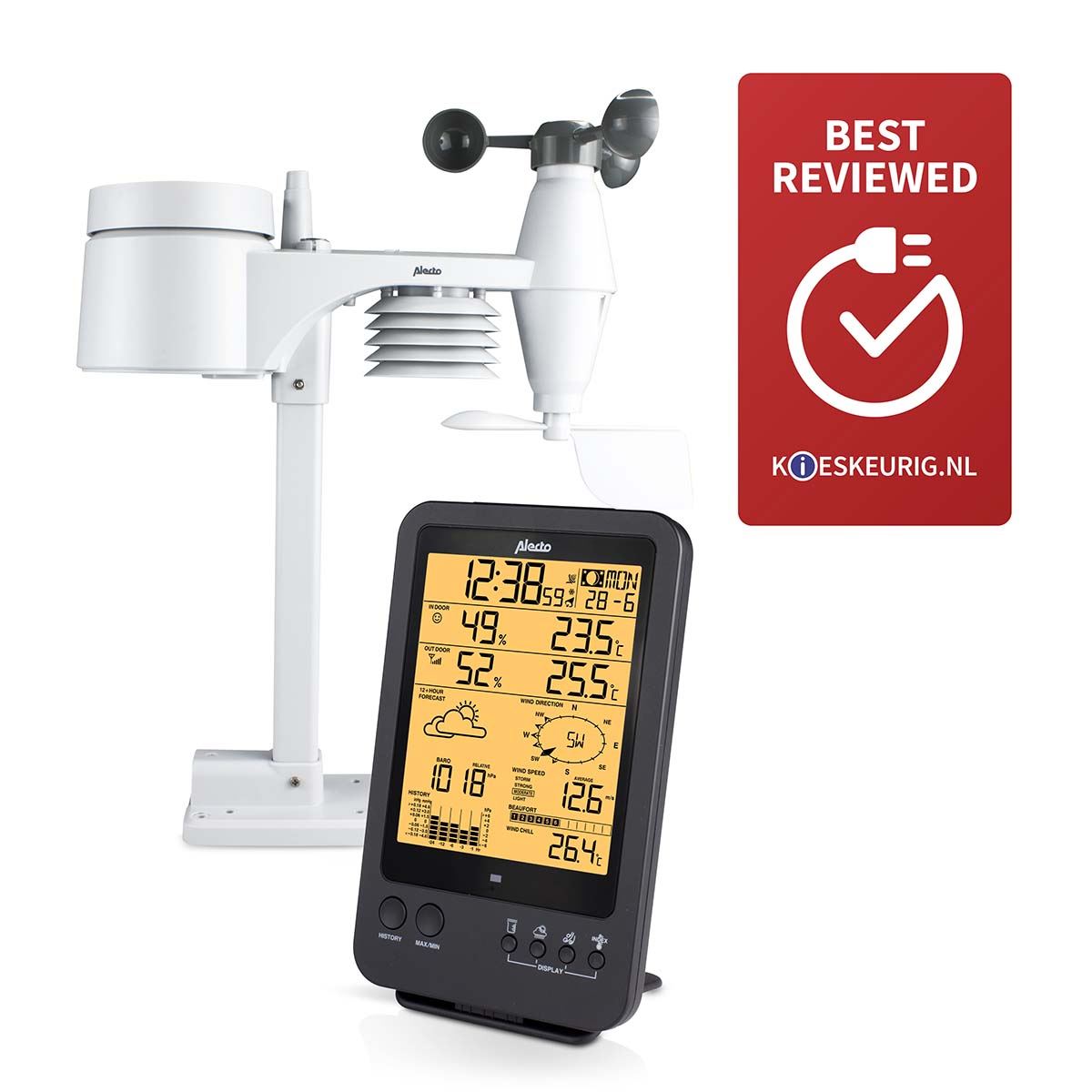 Alecto WS-4700 Professional weather station with wireless sensor black