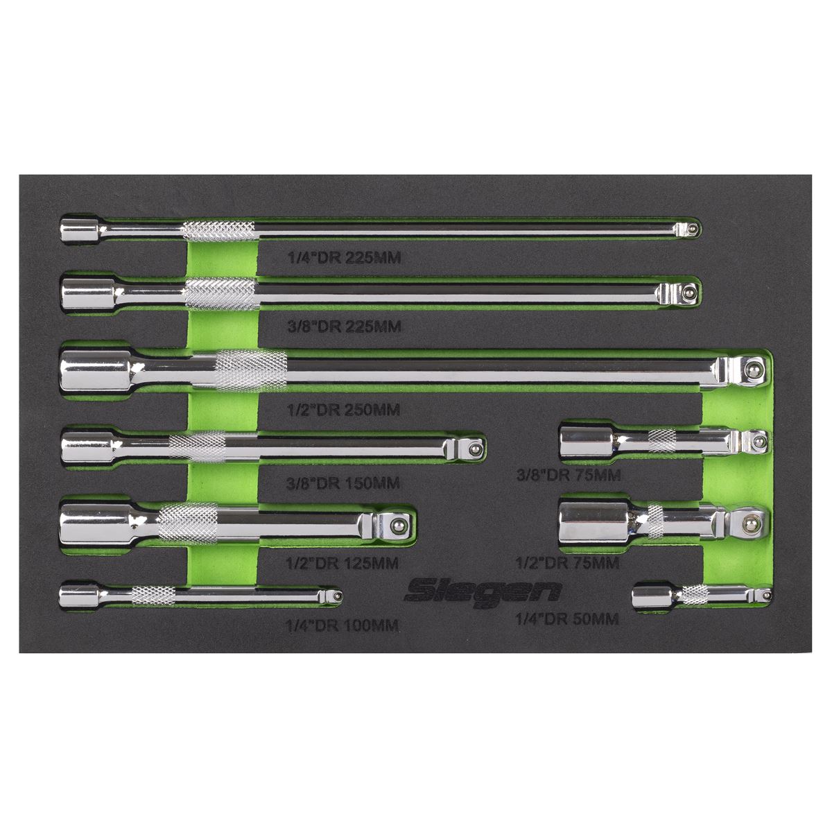 Sealey Siegen Extension Bar Set 1/4", 3/8" & 1/2"Sq Drive 9pc S01292