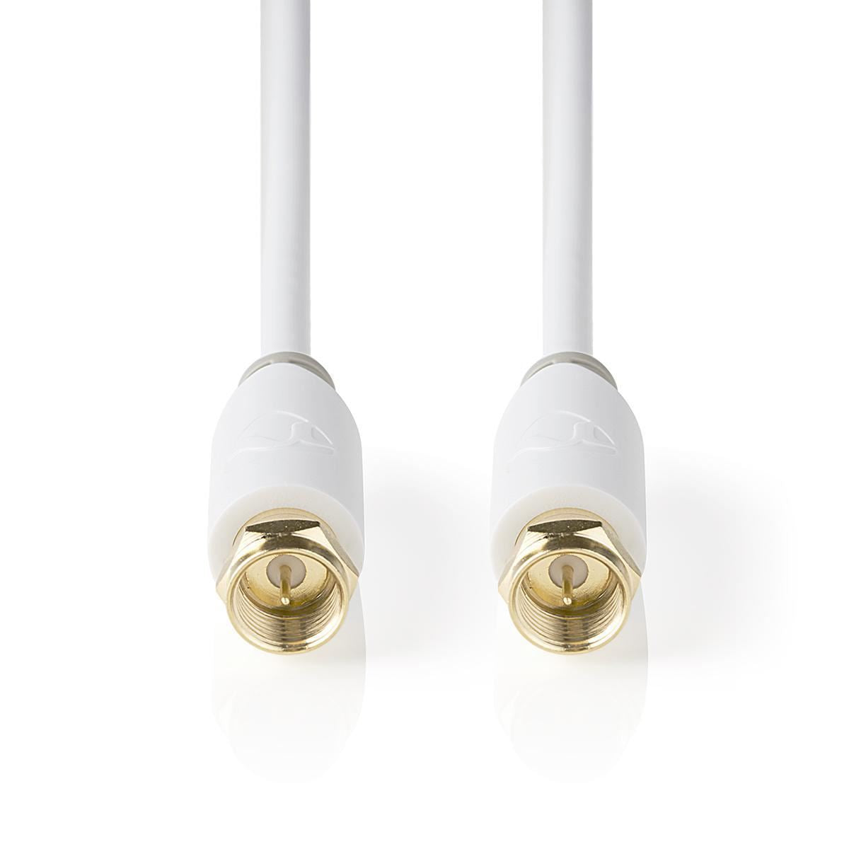 Nedis Satellite & Antenna Cable F Male to F Male 1m White - CSBW41000WT10