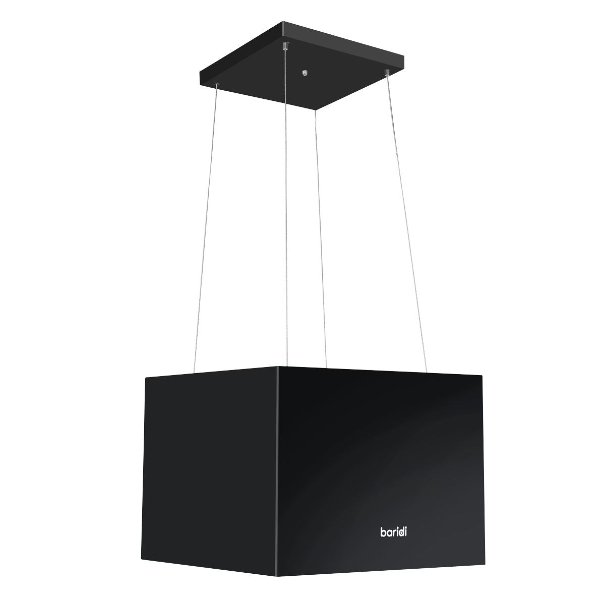 Baridi Square Island Cooker Hood 40cm - Black DH109