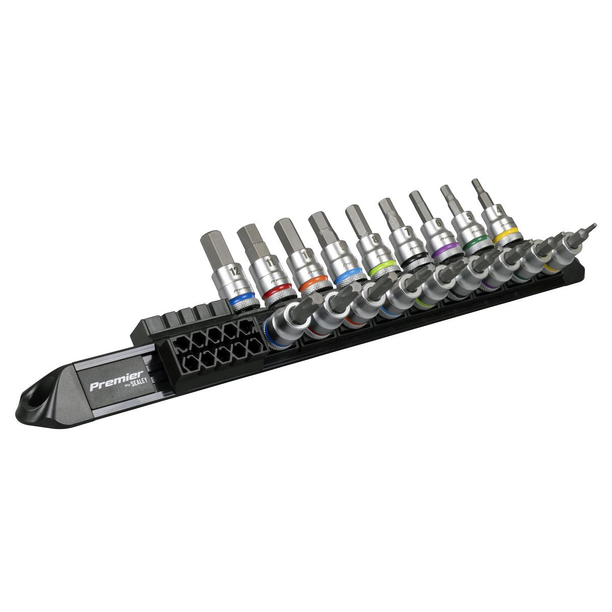Sealey Premier Platinum Series Hex & TRX-Star Socket Bit Set 3/8"Sq Drive 18pc