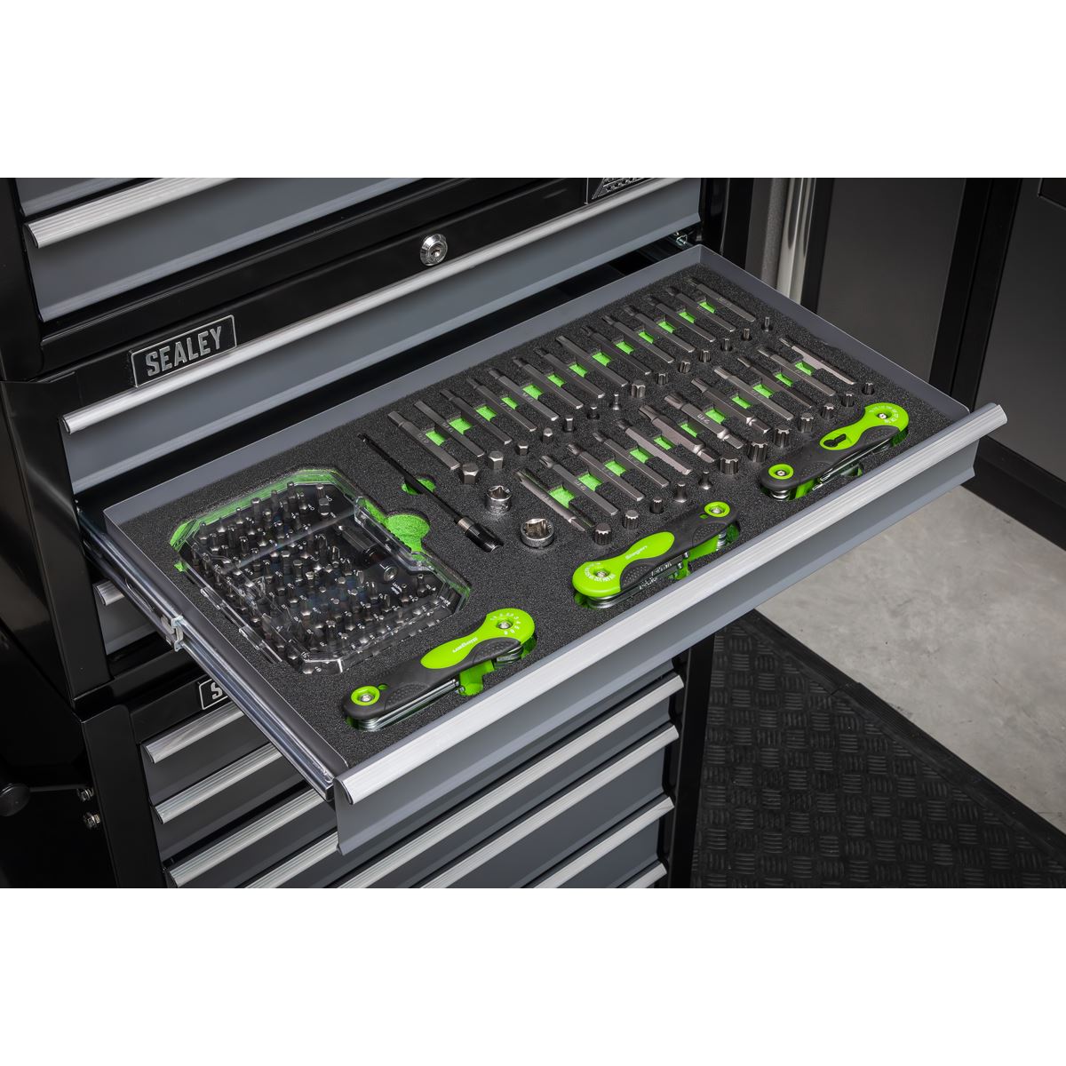 Sealey Siegen Tool Tray with Specialised Bits & Folding Hex Keys 170pc S01275
