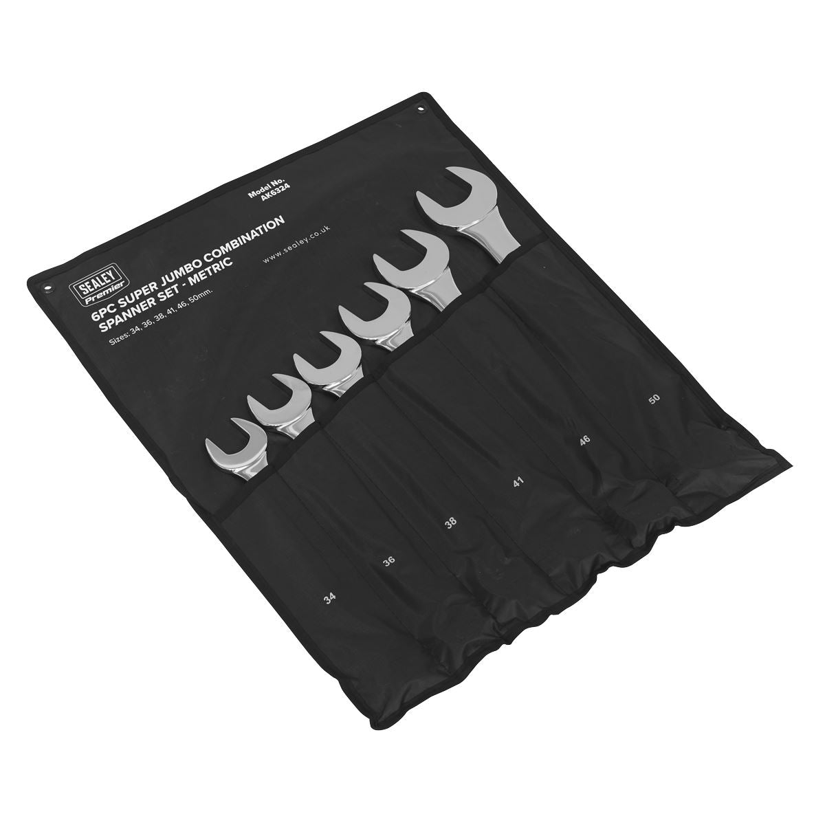 Sealey Combination Spanner Set 6pc Super Jumbo Metric AK6324