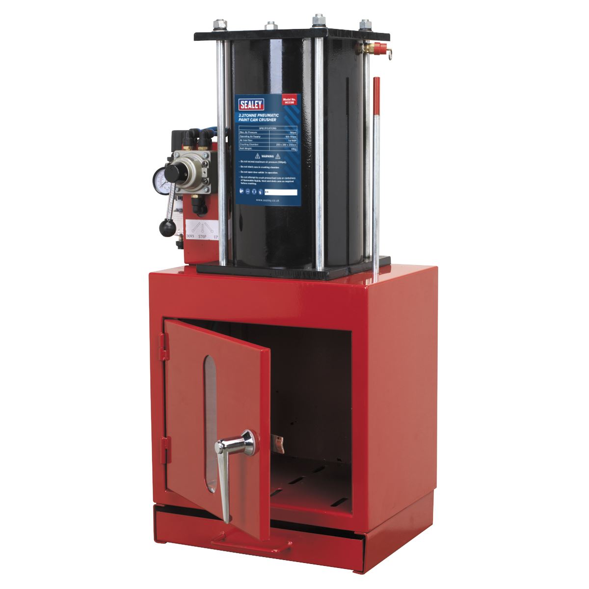 Sealey Pneumatic Paint Can Crusher 2.2 tonne HCC08