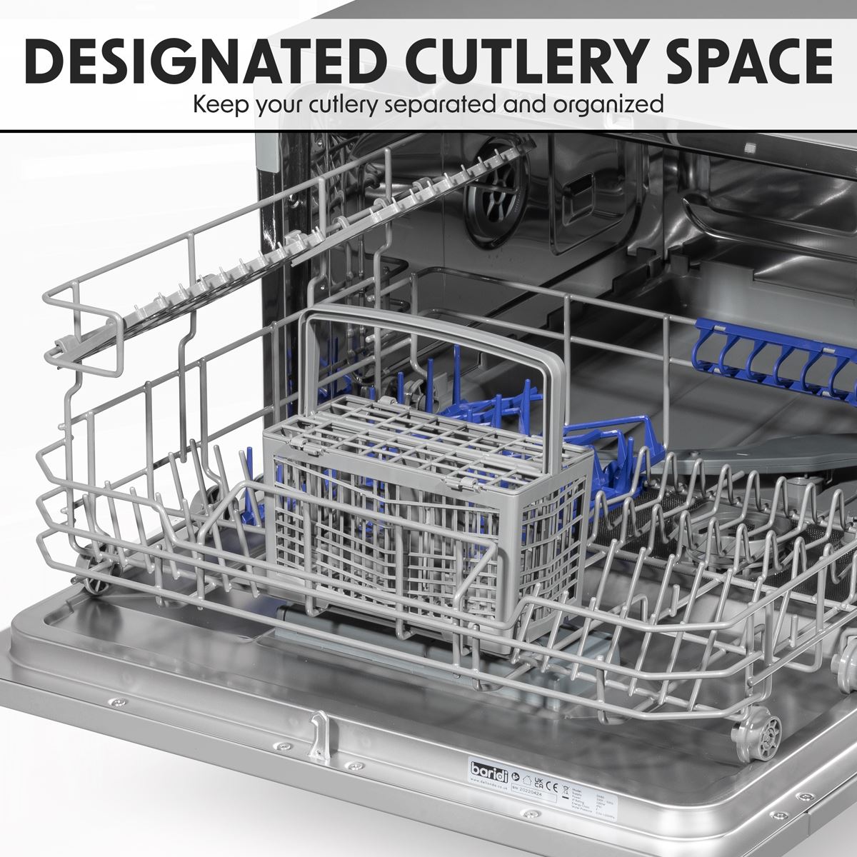 Baridi Compact Tabletop Dishwasher 6 Place Settings, 6 Programmes, Low Noise