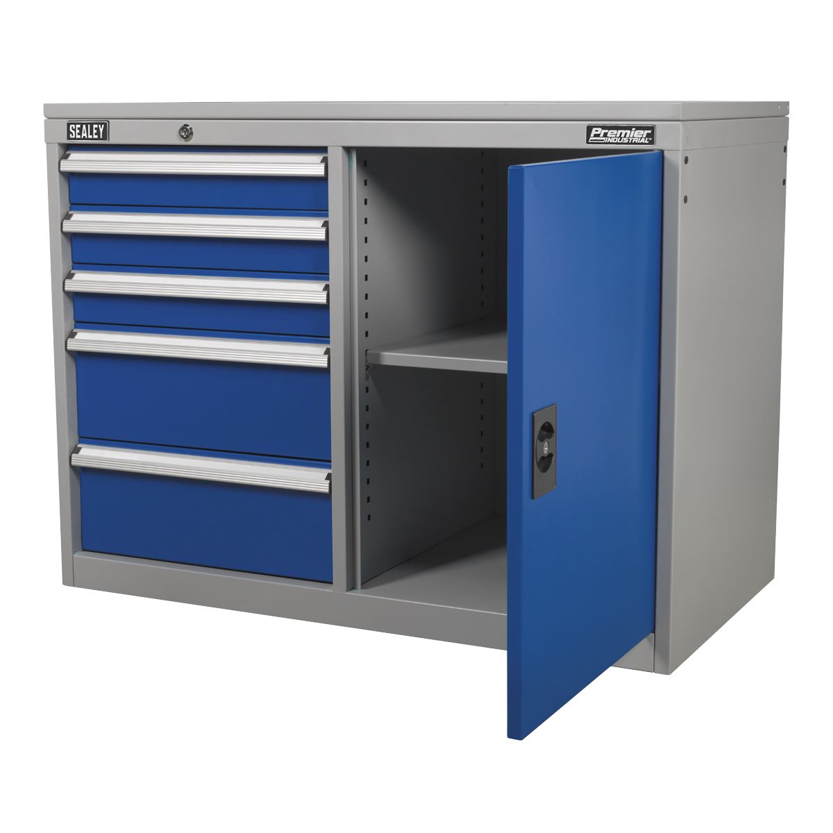 Sealey Industrial Cabinet/Workstation 5 Drawer & 1 Shelf Locker API1103B