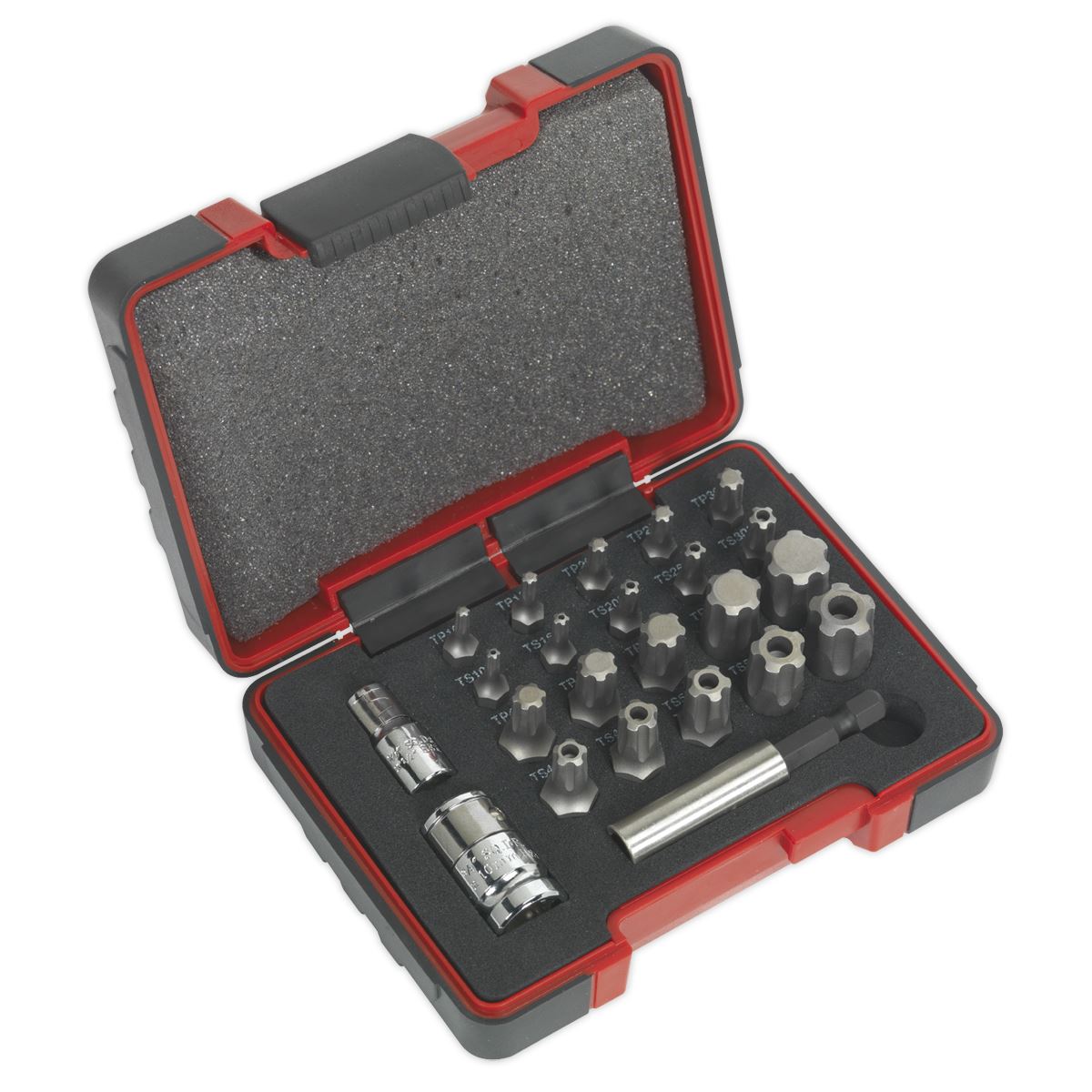 Sealey TRX-P* & Security TRX-TS* Bit Set 23pc 1/4" & 3/8"Sq Drive AK6226