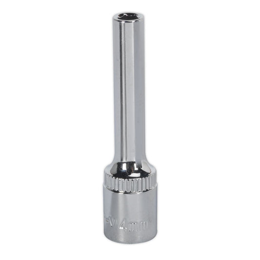 Sealey WallDrive Socket 4mm Deep 1/4"Sq Drive Fully Polished SP1404D
