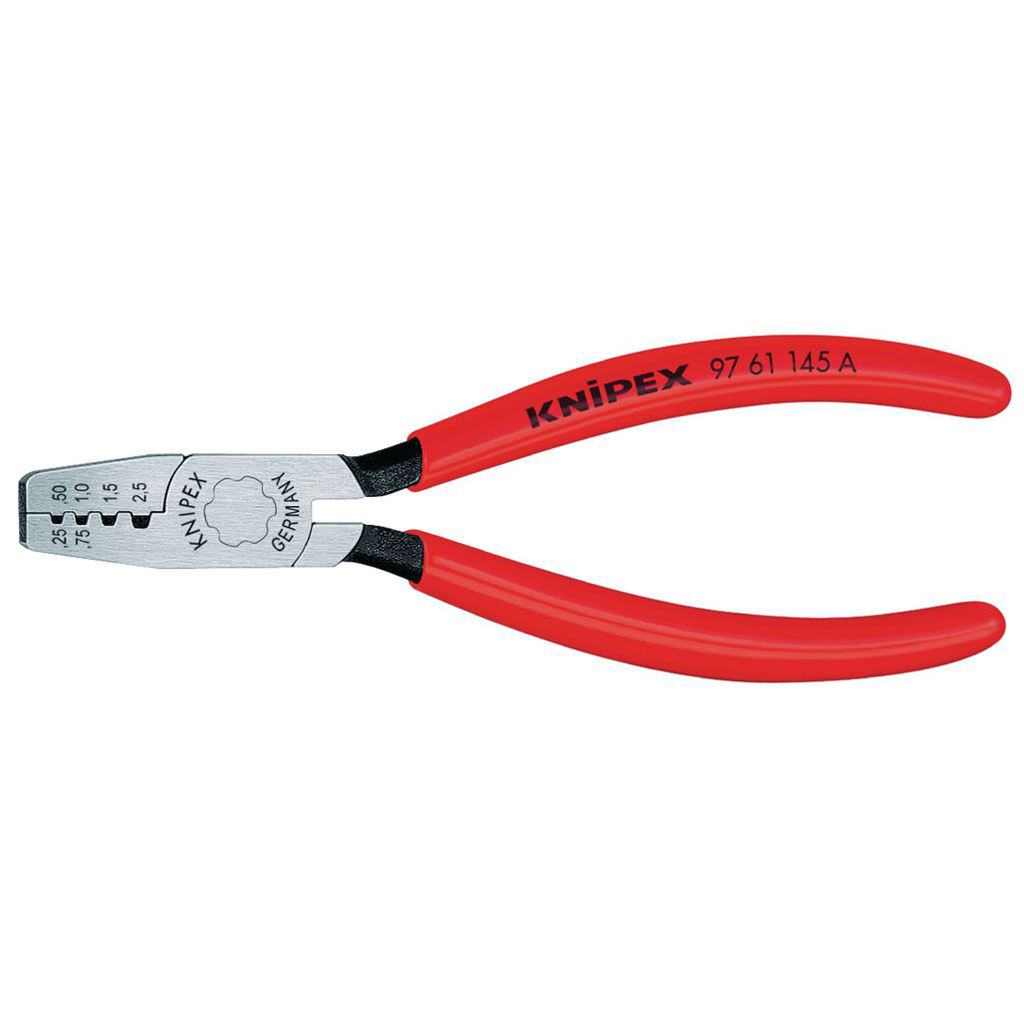 Knipex Crimping plier for end sleeves (ferrules), 145mm - KP-9761145A