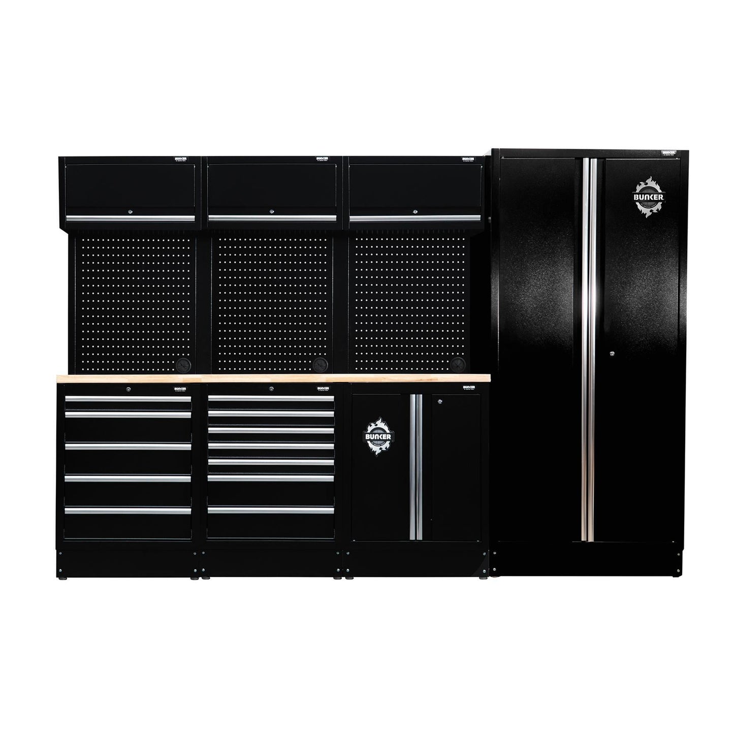 BUNKER 15 Piece Modular Storage Combo with Worktop, 2955mm