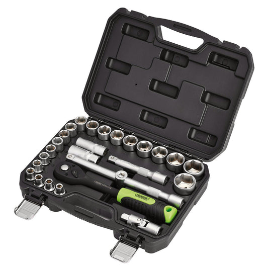 Draper HI-TORQ Metric Socket Set, 1/2" Sq. Dr. (27 Piece)