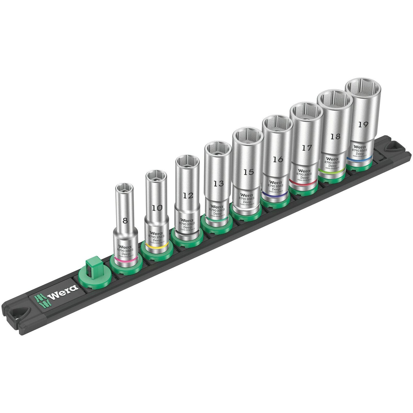 Wera Magnetic Socket Rail B Deep 1 Zyklop 8790 B 3/8" 9Pc 005440