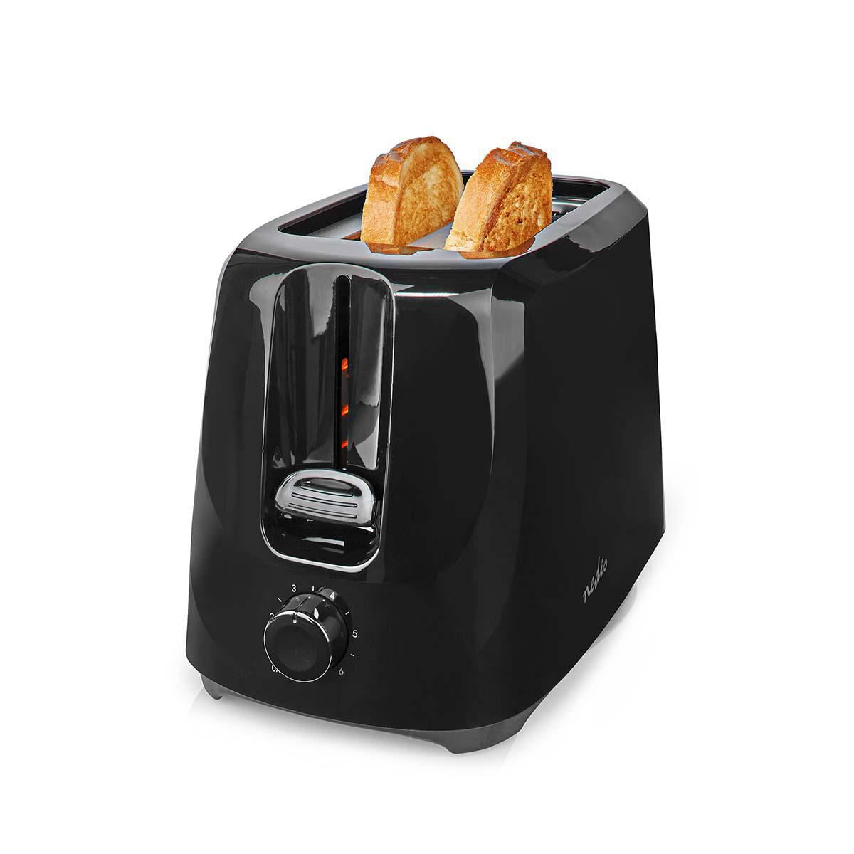 Nedis Toaster 2 Slots with 6 Browning levels Black - KABT150EBK