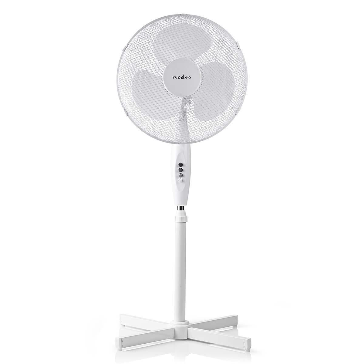 Nedis Stand Fan Diameter 40 cm 3-Speed Oscillation 45W Adjustable height White - FNST10CWT40
